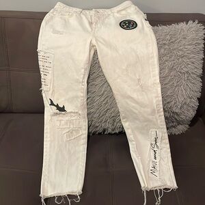 ZARA BASIC “Limited Edition” White Design Jeans Size 4